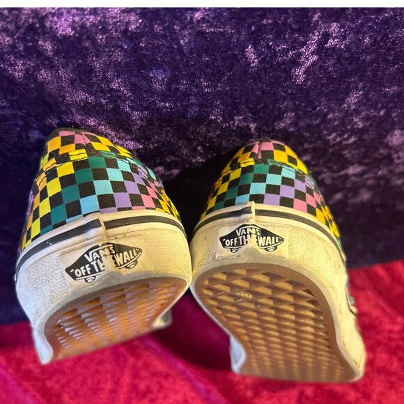 Vans Colorful Rainbow Checker Missy Sz 5, Tennis, Sneakers Lace Up,721356 - Picture 6 of 7
